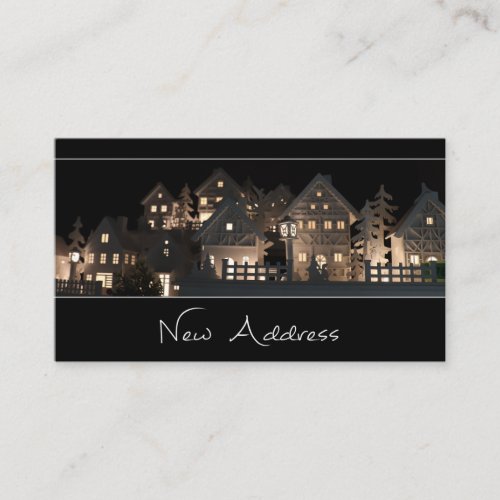 New Address  Illuminated Christmas Houses Enclosure Card