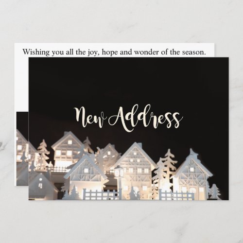 New Address Illuminated Christmas Houses Invitation