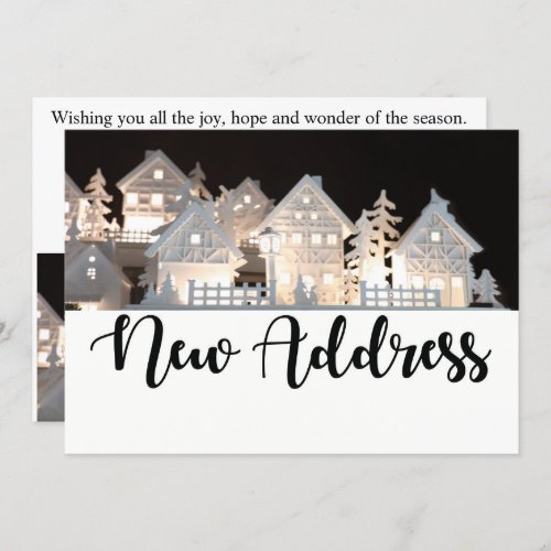 New Address Illuminated Christmas Houses Invitation