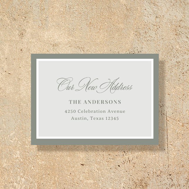 New Address Insert Classic Sage Green Calligraphy (Creator Uploaded)