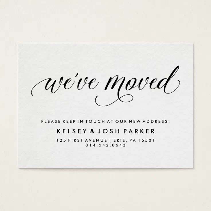 New Address Insert Modern Elegant Typography Zazzle
