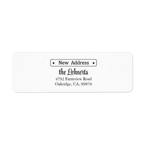 New Address Labels New Home Address Stickers