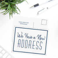 New Address Minimalist Navy Blue White Chic