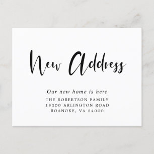 New Address Modern Calligraphy Moving Announcement Postcard