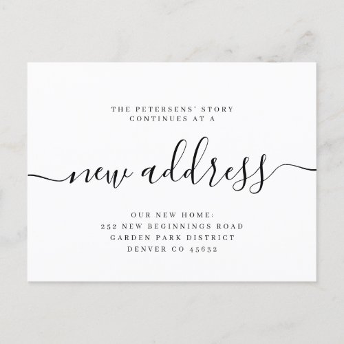 New address modern we have moved moving announcement postcard