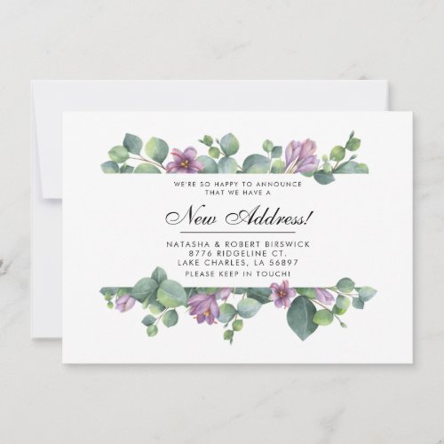 New Address Move Eucalyptus Moving Announcemen Note Card