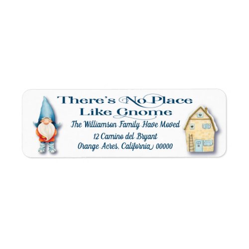 New Address Moved  Home Funny Cute Gnome Modern Label