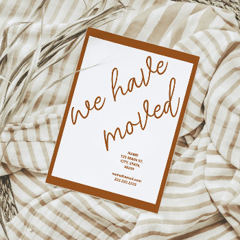 New Address Moving Announcement | Burnt Orange by freshpaperie at Zazzle