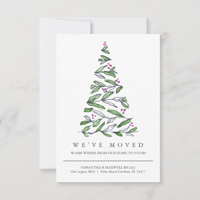 New Address Moving Announcement Christmas  (Front)