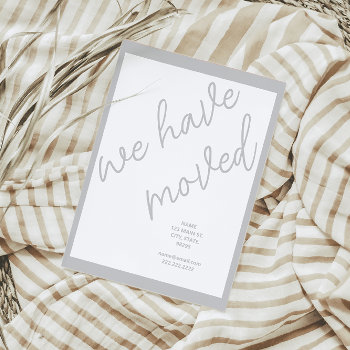 New Address Moving Announcement | Cool Gray by freshpaperie at Zazzle