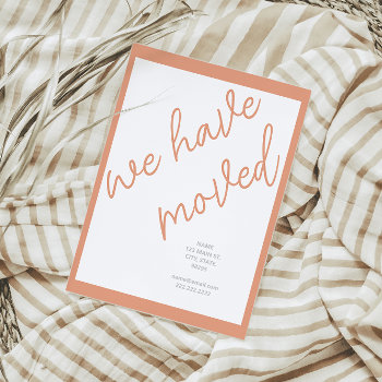 New Address Moving Announcement | Peach Coral by freshpaperie at Zazzle