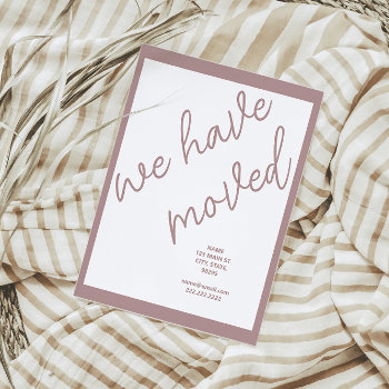 New Address Moving Announcement | Rose Taupe by freshpaperie at Zazzle