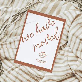 New Address Moving Announcement | Terracotta by freshpaperie at Zazzle