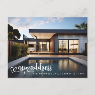New Address Moving House Home Photo Holiday Postcard
