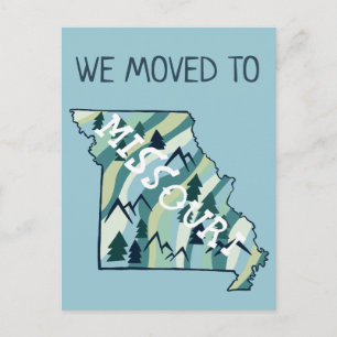 NEW ADDRESS Moving Missouri State Illustrated Map Postcard