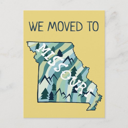 NEW ADDRESS Moving Missouri State Illustrated Map  Postcard