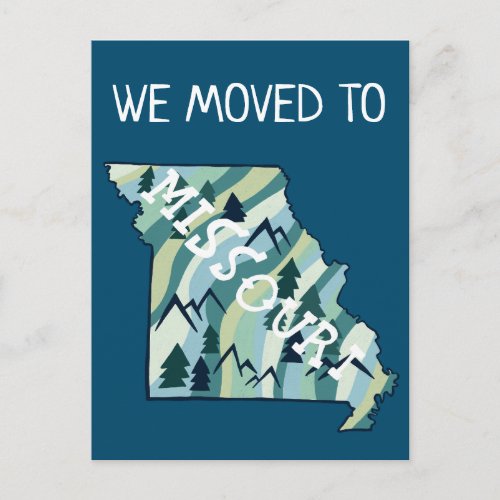NEW ADDRESS Moving Missouri State Illustrated Map  Postcard