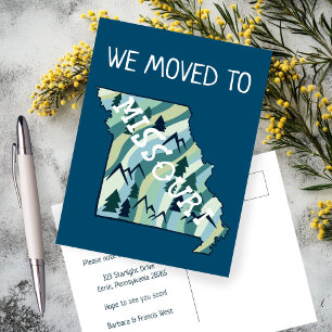 NEW ADDRESS Moving Missouri State Illustrated Map Postcard