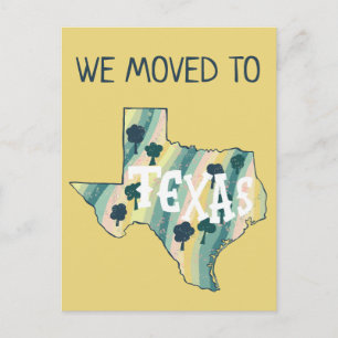 NEW ADDRESS Moving TEXAS State Illustrated Map Postcard