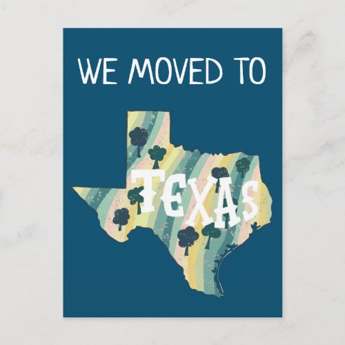 NEW ADDRESS Moving TEXAS State Illustrated Map  Postcard