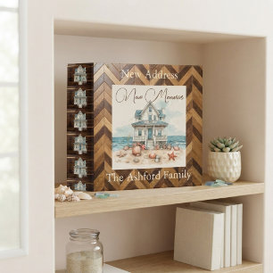 New Address New Memories Family Beach House Ocean 3 Ring Binder