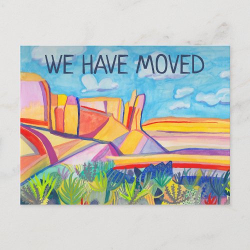New Address New Mexico Colorful Landscape Art Postcard