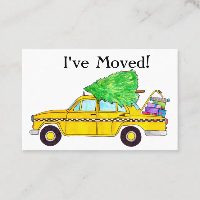 new address New York Yellow Cab Business Card Zazzle