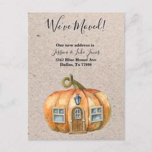 New Address Notice Moving Thanksgiving Pumpkin Ann Announcement Postcard