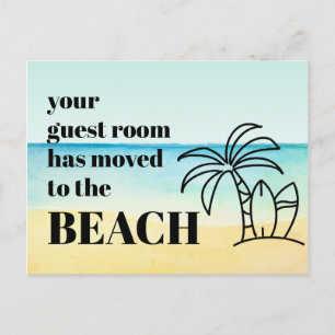New Address Palm Tree Beach Scene Moving Announcement Postcard