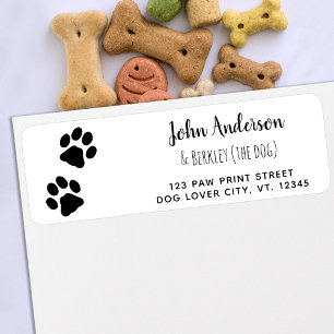 New Address Paw Print Moving Return Address Label