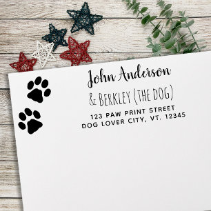 New Address Paw Print Moving Return Address Self-inking Stamp
