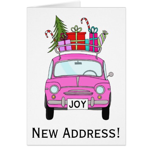 New Address Pink Car with Christmas Gifts