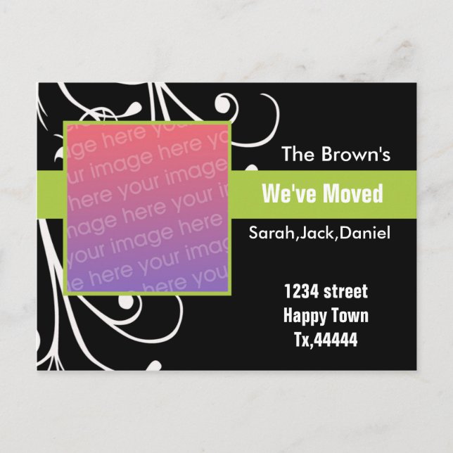 New address postcard (Front)