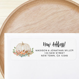 New Address Pumpkin Return Address  Label