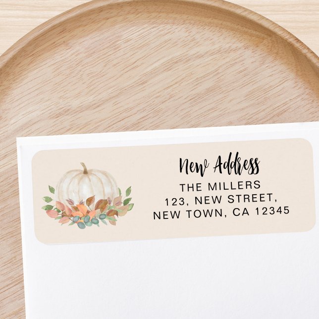 New Address Pumpkin Return Address  Label (Creator Uploaded)