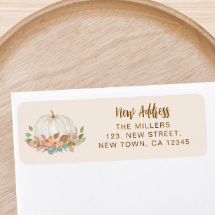 New Address Pumpkin Return Address Label