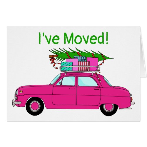 New Address Purple Car with Christmas Gifts