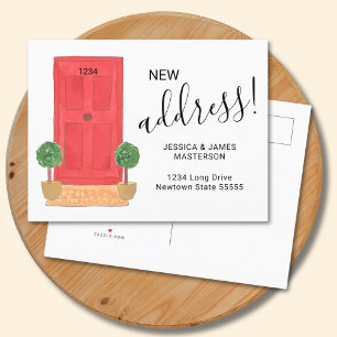New Address Red Door Announcement Postcard
