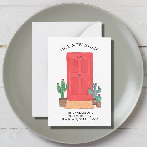 New Address Red Door Moving Announcement Mini Card