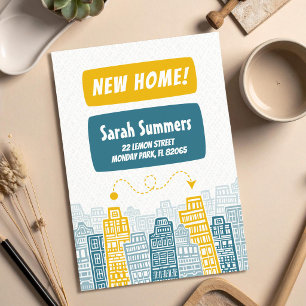 New Address Retro city Invitation