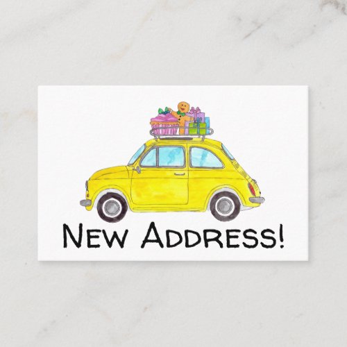 New Address Retro Fiat 500 Christmas Gifts Business Card