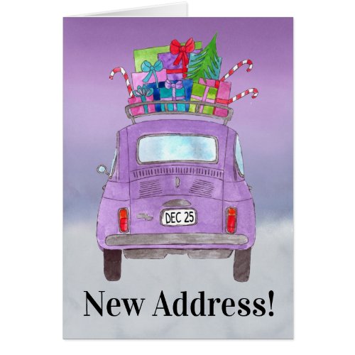 New Address Retro Fiat 500  with Christmas Gifts