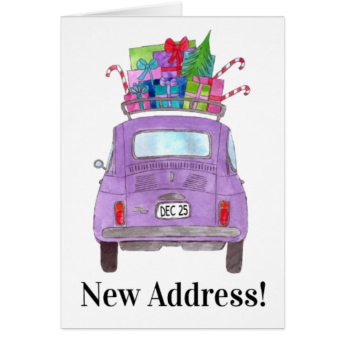 New Address Retro Fiat 500  with Christmas Gifts