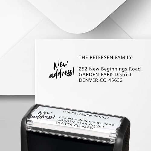 New address script modern return address self_inking stamp