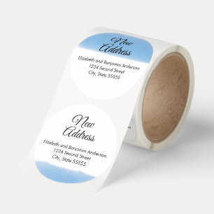 New Address Script Moving Announcement Silver Classic Round Sticker