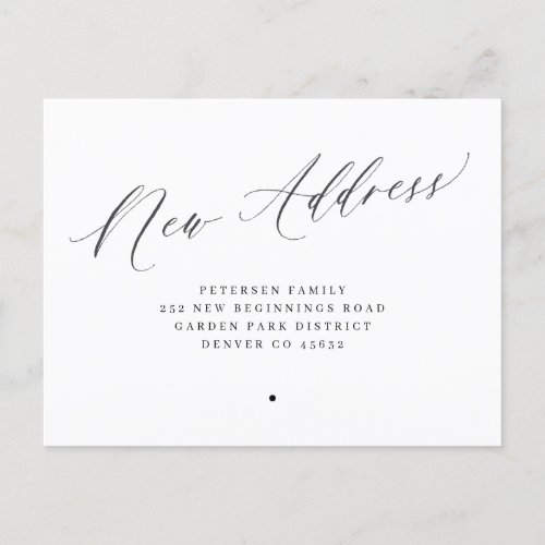 New address simple minimalist moving announcement postcard