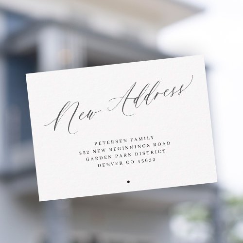 New address simple minimalist moving note card