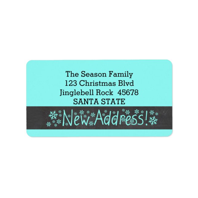 New Address Snowflake Christmas Label (Front)