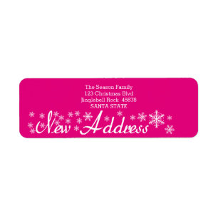 New Address Snowflake Christmas Label