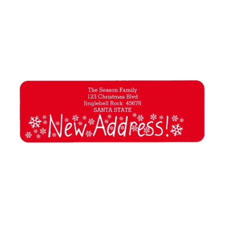 New Address Snowflake Christmas Label